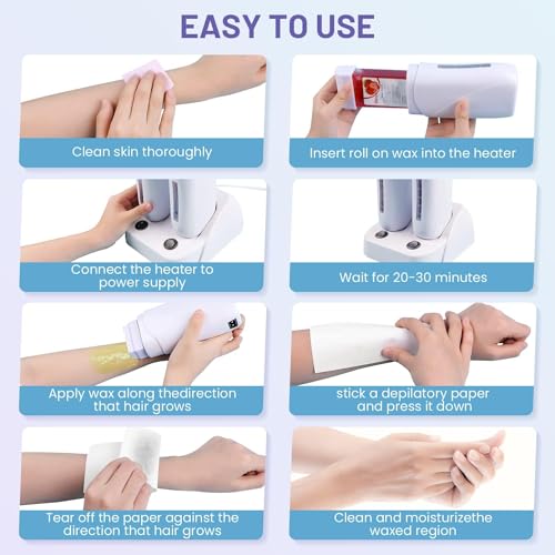 Subay 110V Roll-On Wax Warmer for Body Hair Removal, Double Cartridges - Image 4