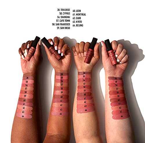 NYX Soft Matte Lip Cream - San Francisco, Peachy Brown Nude Liquid Lipstick - Image 6