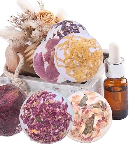 Floral Aromatherapy Bath Bomb Set, 6 Scents