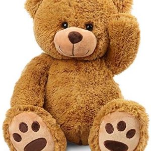 LotFancy 17 Inch Brown Teddy Bear Plush Toy with Cute Footprints Kids Gift