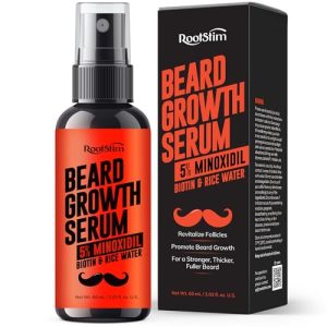 Men's Beard Growth Serum with 5% Minoxidil and Biotin, 1 oz Capacity