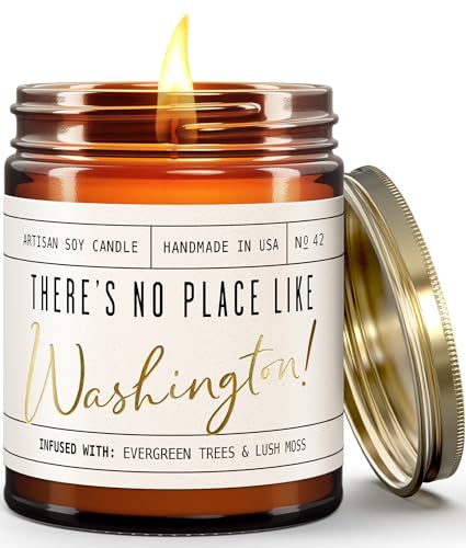 Washington Candle with Evergreen Trees & Moss - 9oz, 50Hr Burn, USA Made