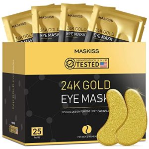 24K Gold Under Eye Patches 50 Count for Dark Circles and Puffiness