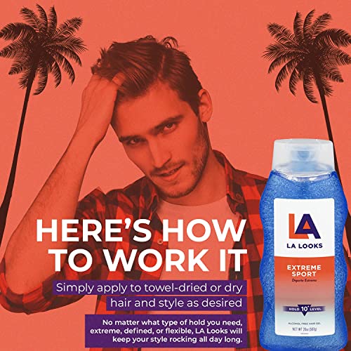LA Looks Extreme Sport Hair Gel 20 Oz - High Hold for Active Use - Image 5