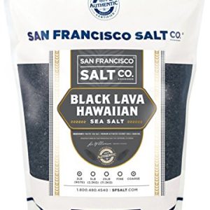 Black Lava Hawaiian Sea Salt Coarse Grain - 2 lb Bag by San Francisco Salt Co