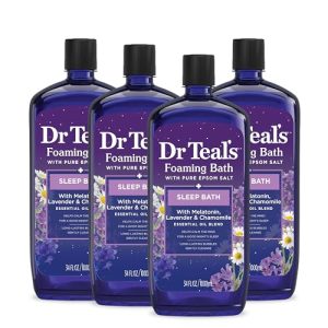 Dr Teal?s Sleep Foaming Bath, Epsom Salt, 34 Fl Oz (4 Pack)