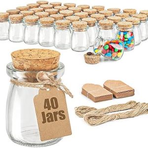 40 Pack 3.4 oz Glass Jars with Cork Lids