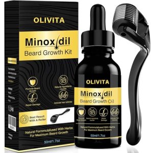 HJZWTS 5% Minoxidil Beard and Hair Growth Serum Kit, 1.7oz, with Biotin and Caffeine