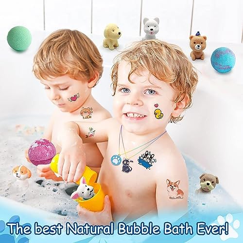 Organic Kids Bath Bombs 20 Pack with Surprise Puppy Toys Inside - Image 6
