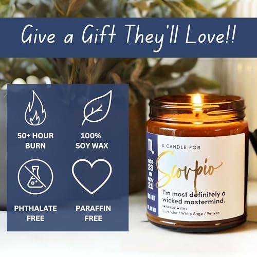 WAX & WIT Scorpio Zodiac Candle Gifts for Women - Birthday Gifts - Image 4
