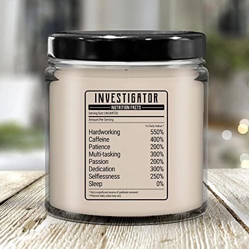 Investigator Candle 9oz - Gift for Investigators with Nutrition Facts - Image 2