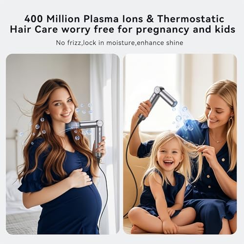 Foldable High-Speed Hair Dryer with Diffuser, 400M Plasma Ion Technology, Travel Size - Image 3