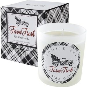 6oz Christmas Pine Soy Candle in Buffalo Plaid Gift Box