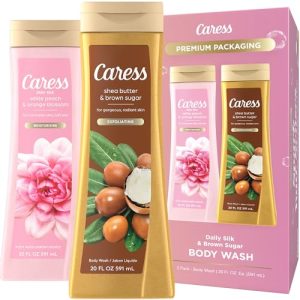 Caress Shea Butter Brown Sugar and Daily Silk Body Wash Set 20 Fl Oz