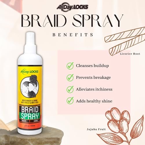 AllDay Locks Braid Spray | Moisturizes, Alleviates Itch, Revives Braids & Locks | 12 oz - Image 5