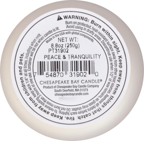 Chesapeake Bay Candle Medium Jar Peace & Tranquility Cashmere Jasmine Scented Wax Candle - Image 9