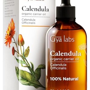 Gya Labs Organic Calendula Oil 100% Natural for Skin Hair Body 1 fl oz
