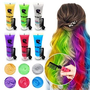 Byhoo 6PCS Washable Hair Chalk for Dark Hair, Gifts for Girls 7-13