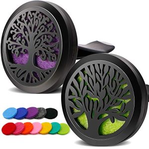 2PCS Tree of Life Car Diffuser Set with Clip and 12 Felt Pads