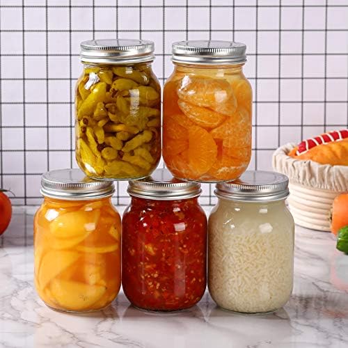 16 oz Mason Jars with Silver Lids for Canning & Storage (4-Pack) - Image 7