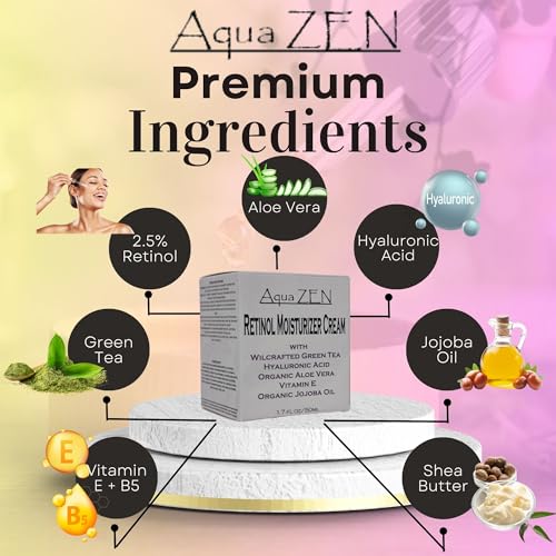 2.5% Retinol Moisturizer Cream with Green Tea, Hyaluronic Acid & Aloe - 1.7oz - Image 8