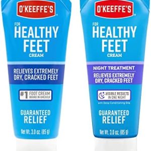 O'Keeffe's Healthy Feet Foot Cream & Night Treatment, 3 oz Tubes, Relieves Cracked Feet