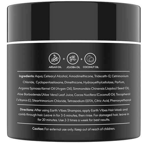 Earth Vibes Argan Oil Nourishing Hair Mask 8 Oz - Image 2