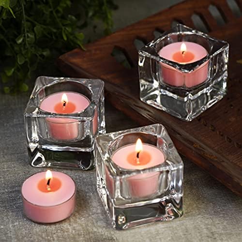 DEYBBY Romantic Rose Scented Soy Wax Tealight Candles Set of 12, 4-Hour Burn - Image 5