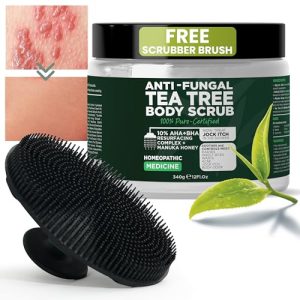 Tea Tree Oil Body Scrub Exfoliator with Salicylic & Glycolic Acid, Acne Treatment