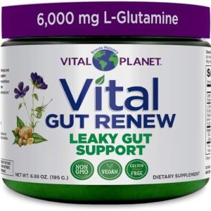 Vital Planet Gut Renew Powder for Leaky Gut Repair, 6000mg L-Glutamine, 6.88 oz