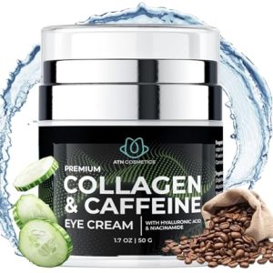 Caffeine Collagen Eye Cream for All Skin Types, Reduces Dark Circles & Puffiness