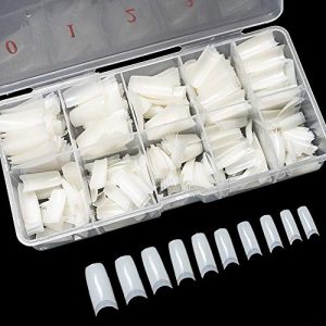 500PCS Half Cover Acrylic Nail Tips - krofaue French Style with Box, 10 Sizes
