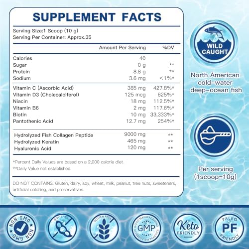 ZEBORA Marine Collagen Peptides with Hyaluronic Acid & Keratin - 35 Servings - Image 2