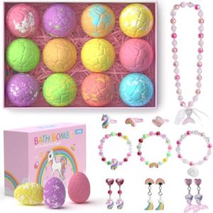 Unicorn Bath Bombs with Surprise Jewelry for Girls