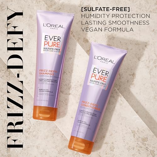 L'Oreal Paris EverPure Frizz Defy Shampoo and Conditioner Duo with Marula Oil, 8.5 oz Set - Image 2