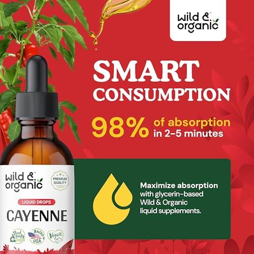 Cayenne Pepper Tincture Drops - Vegan, Alcohol-Free, Digestive Support - 2 fl oz - Image 4