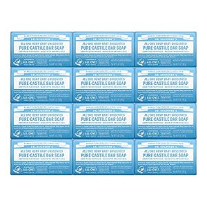 Dr. Bronner?s Baby Unscented Bar Soap 5oz, 12-Pack