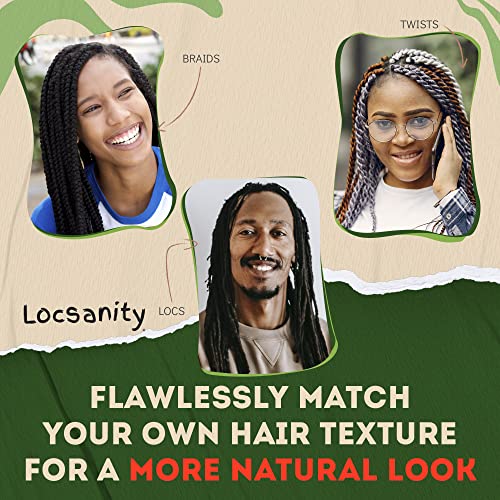 Locsanity Afro Kinky 100% Human Hair Bulk - 8" Dreadlock & Braiding Hair #1B - Image 5