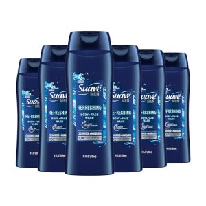 Suave Men Moisturizing Body & Face Wash, Cedarwood Mandarin, 18 Oz, 6 Pack