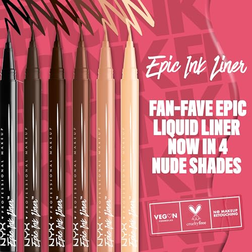 NYX Epic Ink Liner - Waterproof Black Liquid Eyeliner, Vegan Formula - Image 7