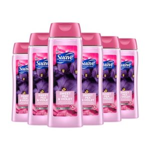Suave Sweet Pea Violet Moisturizing Body Wash with Vitamin E 18 Fl Oz 6 Pack