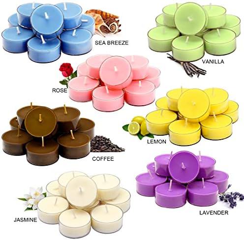 DEYBBY Romantic Rose Scented Soy Wax Tealight Candles Set of 12, 4-Hour Burn - Image 3