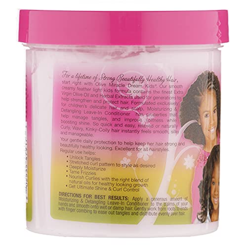 African Pride Dream Kids Olive Miracle Leave-In Conditioner, 15 Oz - Moisturizes Curls - Image 3