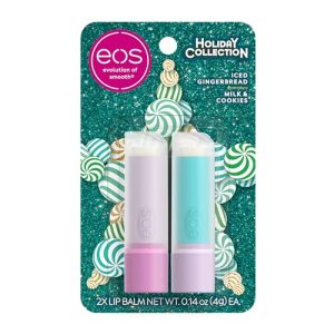 Eos Holiday Limited Edition Lip Balm Set 2-Pack Iced Gingerbread Milk Cookies