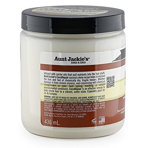 Aunt Jackie's Coco Repair Deep Conditioner for Natural Curls, 18 oz - Nourishes & Prevents Breakage - Image 3