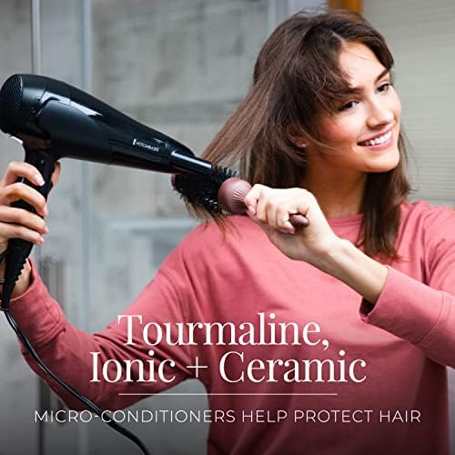 Remington Hair Dryer with Ceramic Ionic Tourmaline, Diffuser & Concentrator Set, Black - Image 6