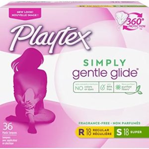 Playtex Simply Gentle Glide Tampons, 36ct (18 Regular/18 Super), Fragrance-Free