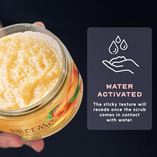 Brooklyn Botany Peach Bellini Honey Sugar Scrub 10 oz New Hydrating Exfoliating Body Care - Image 6