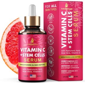 InstaSkincare Vitamin C Serum Hyaluronic Acid Vitamin E 1 Oz Bottle New