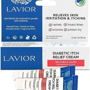 Lavior Diabetic Itch Relief Cream - Soothing, Hypoallergenic Relief for Dry Skin (2 Pack)